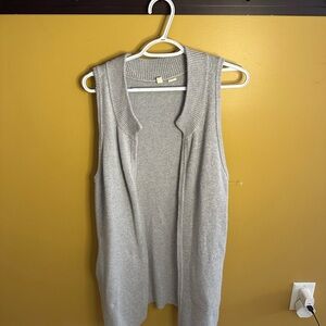 Moth Anthropology Gray Sleeveless Knit Cardigan